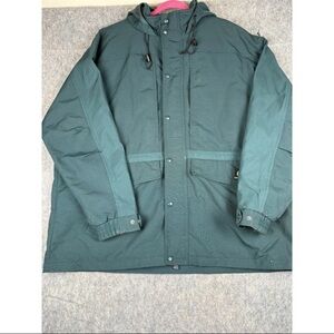 Vintage Carhartt Jacket Men's Green Mesh Lined Hooded Workshield Snap Inside Zip